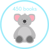 K is for Koala. I Read 450 Books! Badge